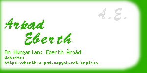 arpad eberth business card